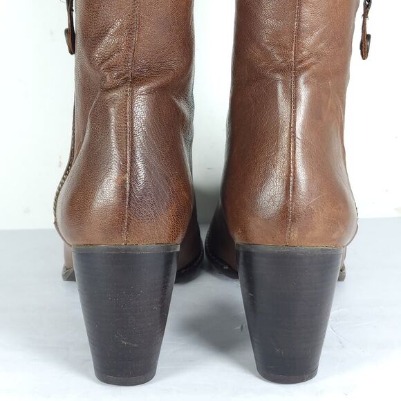 Stuart Weitzman Women's US 10M Brown Cognac Soft Leather Side Zip Ankle Boots - Picture 16 of 16